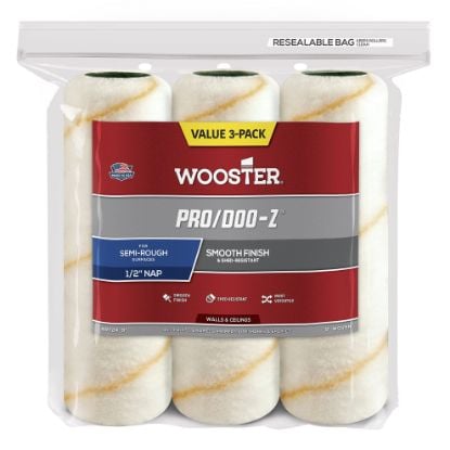 Picture of Wooster 9" Pro/Doo-Z 1/2" Nap 3-Pk Roller Covers Part# - 0Rr7240090