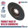 Picture of Weiler® 5" Tiger Paw Abrasive Flap Disc- Flat- 60Z- 7/8" Part# - 51130