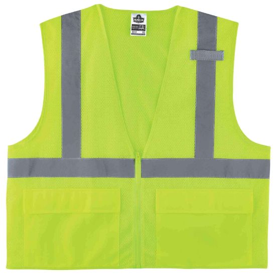 Picture of Ergodyne Model 8220Z Standard Vest Class Ii Mesh Lime Siz Part# - 21123