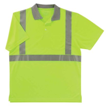 Picture of Ergodyne Glowear 8295 Class 2 Polo Shirt Lime Medium Part# - 21643