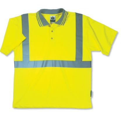 Picture of Ergodyne Glowear 8295 Class 2 Polo Shirt Lime  Large Part# - 21644