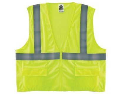 Picture of Ergodyne Lime Std Vest Mesh Zip Part# - 21127