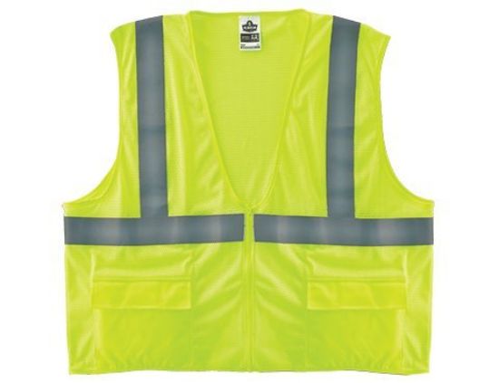 Picture of Ergodyne Lime Std Vest Mesh Zip Part# - 21127