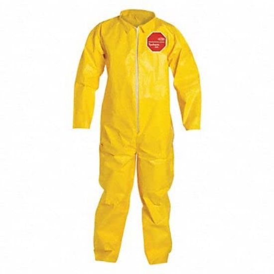 Picture of Dupont Yellow Tychem Qc Coverall Zippered Front X-Large Part# - D13396521