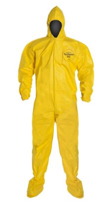 Picture of Dupont Tychem Qc Coverall Yellow Zip Ft Bd Hd Part# - D13480418