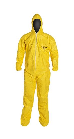 Picture of Dupont Tychem Qc Coverall Yellow Zip Ft Bd Hd Part# - D13480330