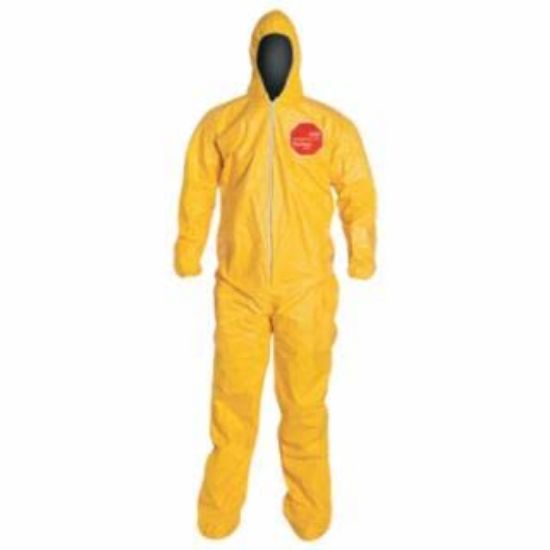 Picture of Dupont Tychem Qc Coverall Yellow Zip Ft Sg Att Socks Part# - D13396828