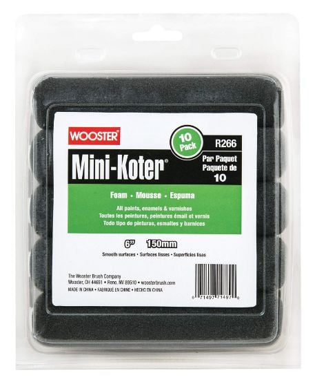 Picture of Wooster 6" Mini-Koter Foam 10-Pkmini Rlrs Case=6 Part# - 00R1660060