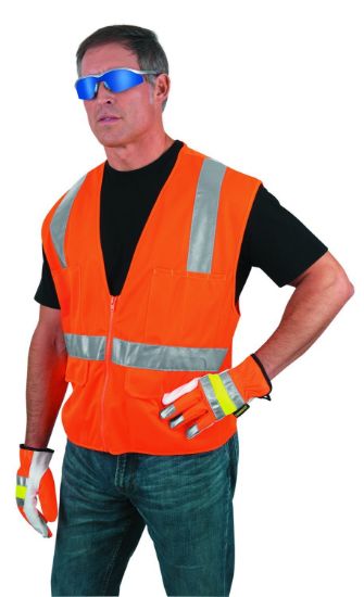 Picture of Mcr Safety Class Ii Fluorescent Orange Tear-Away Poly Mesh Part# - Cl2Mol