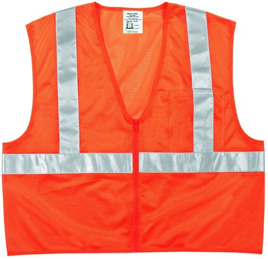 Picture of Mcr Safety Luminator Class Ii Fluorescent Orange Poly Mesh Part# - Cl2Mopx3