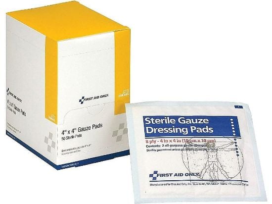 Picture of First Aid Only® 4"X4" Sterile Gauze Pads  50/Box Part# - J213