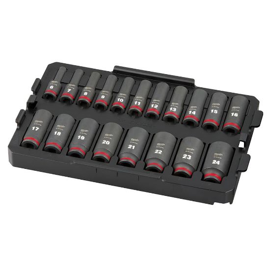 Picture of Milwaukee® Tool Shockwave Imp Duty Skt 3/8 Dr 19Pc Mm Tray Part# - 49-66-6816