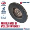 Picture of Weiler® 4-1/2" Tiger Paw Abrasive Flap Disc- Flat- - 80Z Part# - 51115