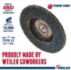 Picture of Weiler® 4-1/2" Tiger Paw Abrasive Flap Disc- Flat- - 40Z Part# - 51113