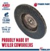 Picture of Weiler® 4-1/2" Tiger Paw Abrasive Flap Disc- Flat- - 60Z Part# - 51114