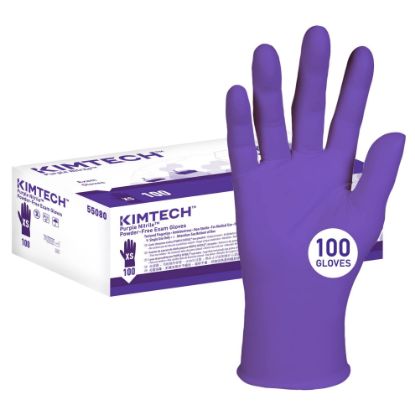 Picture of Kimtech™ (Box/100) Purple Nitrile Exam Gloves Xs Pf Tex Part# - 55080