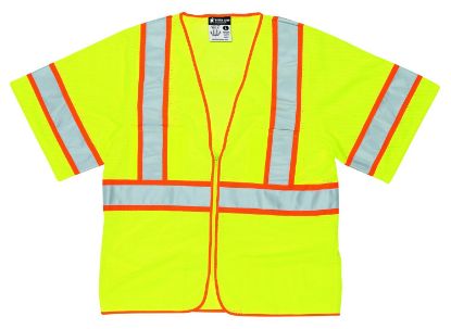 Picture of Mcr Safety Lum Class Iii Poly Meshvest W/3" Reflec Or/Silv Part# - Wccl3Lx3