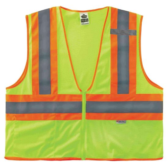 Picture of Ergodyne Lime Two-Tone Vest Meshzipper Part# - 21327