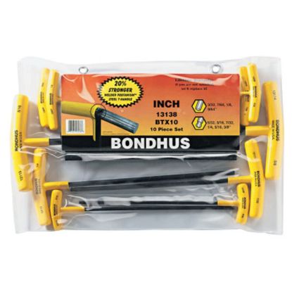 Picture of Bondhus® Btx-10 10Pc. T-Wrench Hex Set Balldriver Part# - 13138