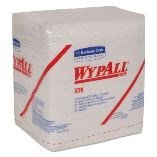 Picture of Kimberly-Clark Professional Wypall X70 Workhorse Rags 1/4 Fold White 76/Pkg Part# - 41200