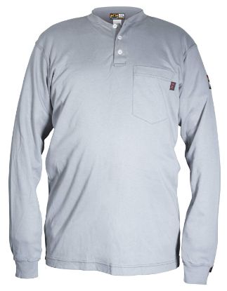 Picture of Mcr Safety Fr Long Sleeved Henley Max Comfort 100% Cot Gray Part# - H1Gs