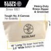 Picture of Klein Tools Canvas Bag With Zipper Large Natural Part# - 5539Lnat