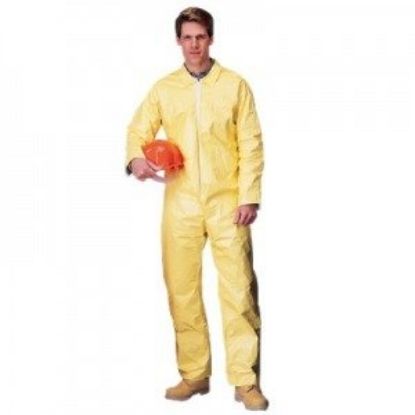 Picture of Dupont Yellow Tychem Qc Coverall Zippered Front Large Part# - D13479324