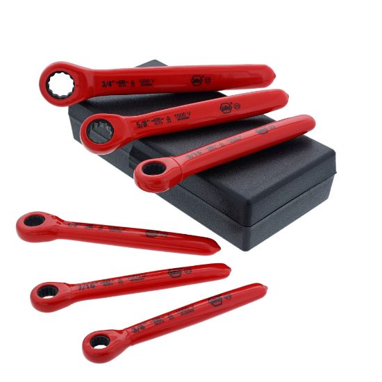 Picture of Wiha Tools Insulated Inch Ratchet Wrench 6 Pc St - Sae Part# - 21391