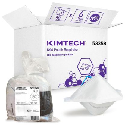 Picture of Kimtech™ N95 Pouch Respirator Medical Wht/Blu Band Part# - 53358