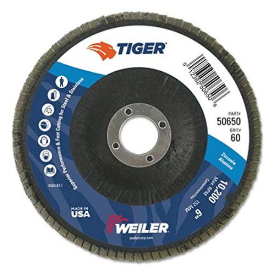 Picture of Weiler® 6" Diameter- 7/8" Arbor-60 Grit Part# - 50650