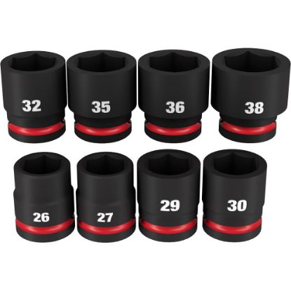 Picture of Milwaukee® Tool 8Pc Shockwave Imp Duty 3/4" Dr Metstd 6Ptsk Part# - 49-66-7019