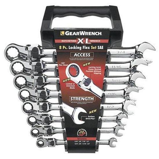 Picture of Gearwrench® 8Pc Xl Locking Flex Combo Sae Wr Set Part# - 85798