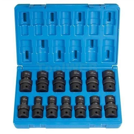 Picture of Grey Pneumatic 1/2" Dr. 13 Pc. Std Length Metric Univ. Set  - 1 Part# - 1713Um