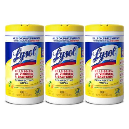 Picture of Lysol Rac84251 Wipes Dsnft 80/Cnstr 3/Pk Part# - Rac84251Pk