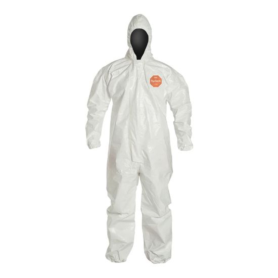 Picture of Dupont Tychem Sl Coverall Zip Ft Hd Elas Wrt/Ank Taped Part# - D13485201