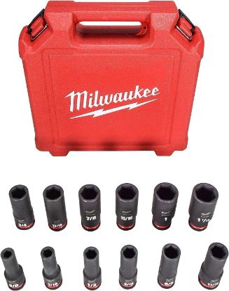 Picture of Milwaukee® Tool 12Pc Shockwave 1/2" Drive Sae 6 Pt Socket Set Part# - 49-66-7011