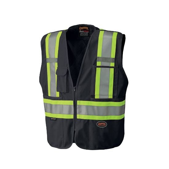 Picture of Pioneer 6937Au Black Zip Vest Break Part# - V1021170U-4Xl