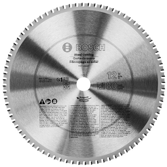 Picture of Bosch Power Tools 12 In 80 Tooth Steel Cutting Circular Saw Blade Part# - Pro1280St