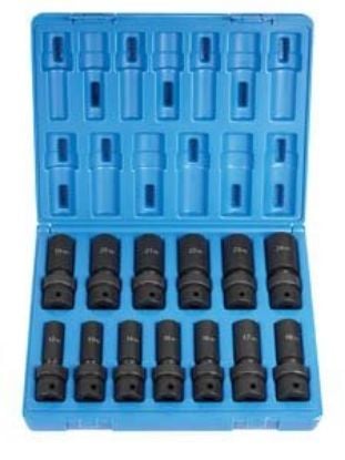 Picture of Grey Pneumatic 1/2" Drive 13 Pc. Deep Length Metric Univ. Set Part# - 1313Umd