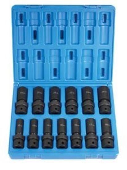 Picture of Grey Pneumatic 1/2" Drive 13 Pc. Deep Length Metric Univ. Set Part# - 1313Umd