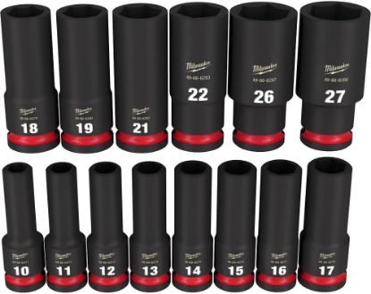 Picture of Milwaukee® Tool 14Pc Shockwave Imp Duty1/2" Dr Met Deep 6Pt Skt Part# - 49-66-7014