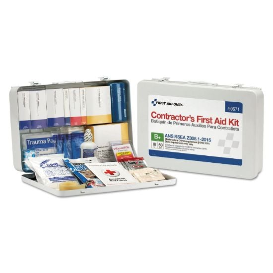 Picture of First Aid Only® 50 Person Cont Ansi B+ First Aid Kt  Met Case Part# - 90671