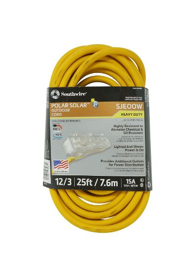 Picture of Southwire Tri-Sourse 12/3 Sjeow-Apolar Solar Plus 25' Part# - 3487Sw0002