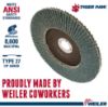 Picture of Weiler® 7" Tiger Paw Abrasive Flap Disc- Flat-60Z- 7/8" Part# - 51138