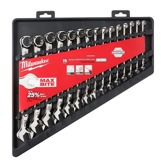 Picture of Milwaukee® Tool 15-Piece Combination Wrench Set - Metric Part# - 48-22-9515