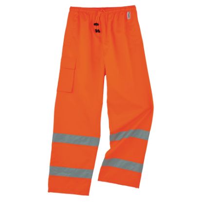 Picture of Ergodyne Glowear 8915 Cls E Hi-Vis Rain Pants Orange Sm Part# - 24412