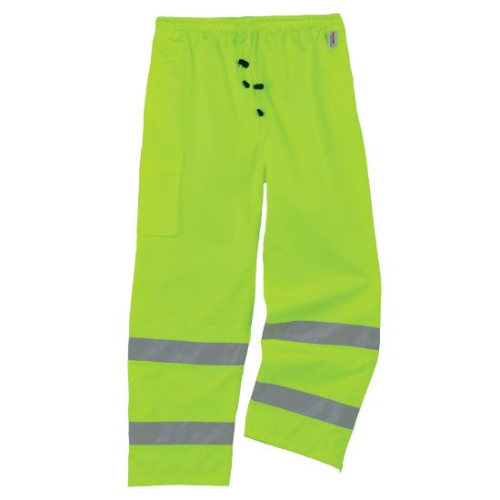 Picture of Ergodyne Glowear 8915 Class E Hi-Vis Rain Pants Lime Sm Part# - 24422