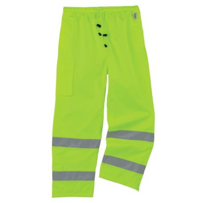 Picture of Ergodyne Glowear 8915 Class E Hi-Vis Rain Pants Lime Med Part# - 24423