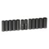 Picture of Grey Pneumatic 1/2" Drive 12 Piece Extra-Thin Wall Set Part# - 1500Dw