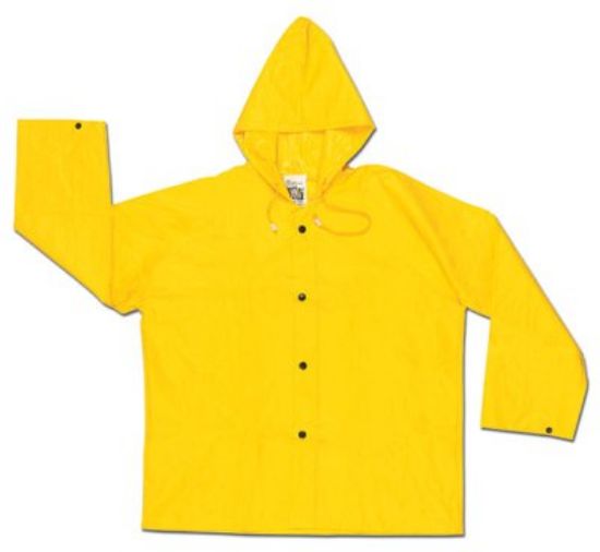 Picture of Mcr Safety Wizard .28Mm Pvc/Nylon Flame Jacket W/Att Hd Yw Part# - 300Jhm